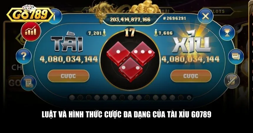 Luật và hình thức cược đa dạng của tài xỉu Go789